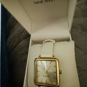 Nine West Gold and White Women's Watch